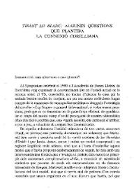 Tirant lo Blanc: algunes qüestions que planteja la connexió corelliana / Albert G. Hauf i Valls | Biblioteca Virtual Miguel de Cervantes