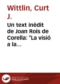 Un text inèdit de Joan Roís de Corella: "La visió a la porta de la Senyora Nostra de Gràcia", del 1487 | Biblioteca Virtual Miguel de Cervantes