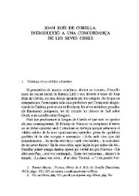 Joan Roís de Corella. Introducció a una concordança de les seves obres / Curt Wittlin | Biblioteca Virtual Miguel de Cervantes