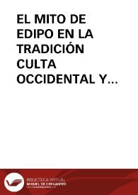 EL MITO DE EDIPO EN LA TRADICIÓN CULTA OCCIDENTAL Y SUS INTERPRETACIONES / Prat Ferrer, Juan José | Biblioteca Virtual Miguel de Cervantes