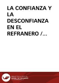 LA CONFIANZA Y LA DESCONFIANZA EN EL REFRANERO / Panizo Rodriguez, Juliana | Biblioteca Virtual Miguel de Cervantes