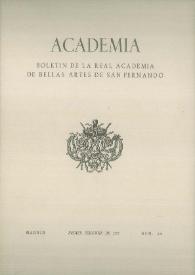 Academia :  Boletín de la Real Academia de Bellas Artes de San Fernando. Primer semestre 1977. Número 44. Preliminares e índice | Biblioteca Virtual Miguel de Cervantes