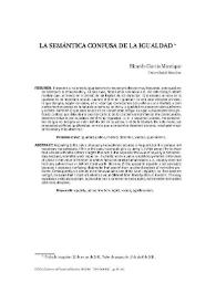 La semántica confusa de la igualdad / Ricardo García Manrique | Biblioteca Virtual Miguel de Cervantes