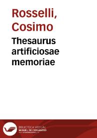 Thesaurus artificiosae memoriae | Biblioteca Virtual Miguel de Cervantes