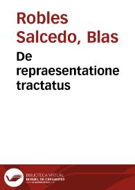 De repraesentatione tractatus | Biblioteca Virtual Miguel de Cervantes