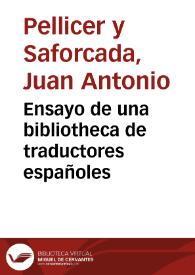 Ensayo de una bibliotheca de traductores españoles | Biblioteca Virtual Miguel de Cervantes