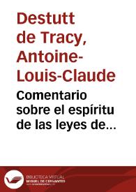 Comentario sobre el espíritu de las leyes de Montesquieu | Biblioteca Virtual Miguel de Cervantes