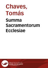 Summa Sacramentorum Ecclesiae | Biblioteca Virtual Miguel de Cervantes