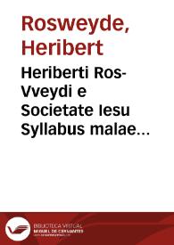 Heriberti Ros-Vveydi e Societate Iesu Syllabus malae fidei capellianae | Biblioteca Virtual Miguel de Cervantes