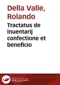 Tractatus de inuentarij confectione et beneficio | Biblioteca Virtual Miguel de Cervantes