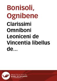 Clarissimi Omniboni Leoniceni de Vincentia libellus de arte metrica | Biblioteca Virtual Miguel de Cervantes