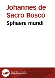 Sphaera mundi | Biblioteca Virtual Miguel de Cervantes