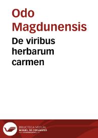 De viribus herbarum carmen | Biblioteca Virtual Miguel de Cervantes