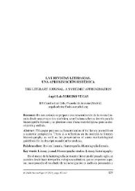 Las revistas literarias. Una aproximación sistémica / Ángel Luis Sobrino Vegas | Biblioteca Virtual Miguel de Cervantes