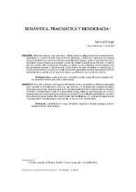 Semántica, pragmática y democracia / Andrea Greppi | Biblioteca Virtual Miguel de Cervantes