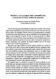 Del Fénix y otros prodigios. Mito y desmitificación (El mito del Ave Fénix en Mira de Amescua) / Concepción Argente del Castillo Ocaña | Biblioteca Virtual Miguel de Cervantes