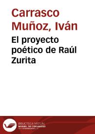 El proyecto poético de Raúl Zurita / Iván Carrasco Muñoz | Biblioteca Virtual Miguel de Cervantes