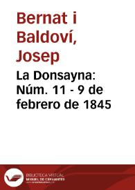 La Donsayna [Texto impreso]. Núm. 11 - 9 de febrero de 1845 | Biblioteca Virtual Miguel de Cervantes
