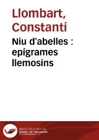 Niu d'abelles : epígrames llemosins | Biblioteca Virtual Miguel de Cervantes