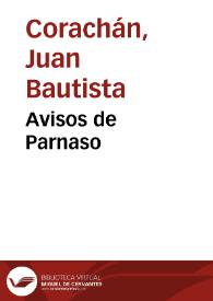 Avisos de Parnaso | Biblioteca Virtual Miguel de Cervantes