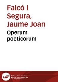 Operum poeticorum | Biblioteca Virtual Miguel de Cervantes