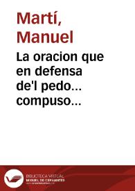 La oracion que en defensa de'l pedo... compuso... | Biblioteca Virtual Miguel de Cervantes