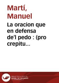 La oracion que en defensa de'l pedo : (pro crepitu ventris) | Biblioteca Virtual Miguel de Cervantes