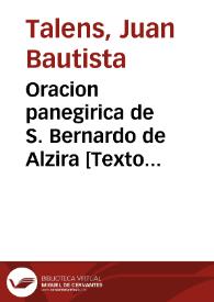 Oracion panegirica de S. Bernardo de Alzira  ... contra la plaga de Langosta ... | Biblioteca Virtual Miguel de Cervantes