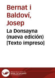 La Donsayna (nueva edición) [Texto impreso] | Biblioteca Virtual Miguel de Cervantes