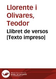 Llibret de versos  | Biblioteca Virtual Miguel de Cervantes