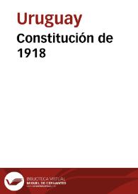 Constitución de 1918 | Biblioteca Virtual Miguel de Cervantes