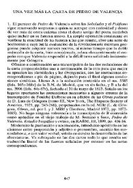Una vez más la carta de Pedro de Valencia / Blanca Periñán | Biblioteca Virtual Miguel de Cervantes