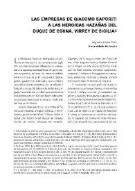 Las empresas de Giacomo Saporiti a las heroicas hazañas del duque de Osuna, virrey de Sicilia / Sagrario López Poza | Biblioteca Virtual Miguel de Cervantes