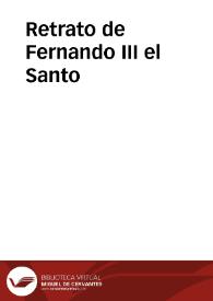 Retrato de Fernando III el Santo | Biblioteca Virtual Miguel de Cervantes