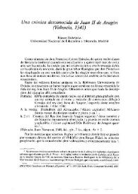 Una crónica desconocida de Juan II de Aragón (Valencia, 1541) / Nieves Baranda | Biblioteca Virtual Miguel de Cervantes