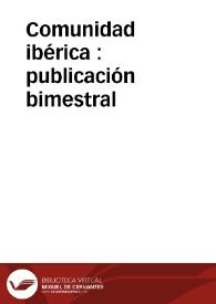 Comunidad ibérica : publicación bimestral | Biblioteca Virtual Miguel de Cervantes