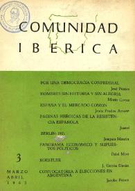 Comunidad ibérica : publicación bimestral. Año II, núm. 3, marzo-abril 1963 | Biblioteca Virtual Miguel de Cervantes