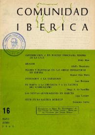 Comunidad ibérica : publicación bimestral. Año III, núm. 16, mayo-junio 1965 | Biblioteca Virtual Miguel de Cervantes
