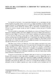Mayo de 1814, acatamiento a Fernando VII y quema de la Constitución / Julio Fernández-Sanguino Fernández | Biblioteca Virtual Miguel de Cervantes