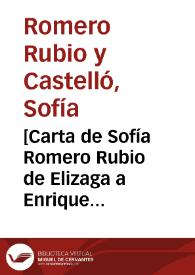 [Carta de Sofía Romero Rubio de Elizaga a Enrique Danel en México. Nice Cimiez, 16 de febrero de 1913] | Biblioteca Virtual Miguel de Cervantes