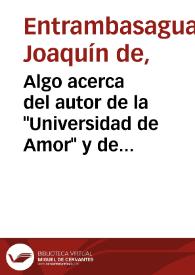 Algo acerca del autor de la "Universidad de Amor" y de su delación a la Inquisición | Biblioteca Virtual Miguel de Cervantes