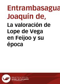 La valoración de Lope de Vega en Feijoo y su época | Biblioteca Virtual Miguel de Cervantes
