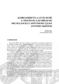 Acercamiento a Lucía Bosé a través de las obras de Michelangelo Antonioni y Juan A. Bardem / Endika Rey | Biblioteca Virtual Miguel de Cervantes