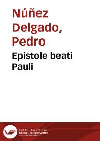 Epistole beati Pauli | Biblioteca Virtual Miguel de Cervantes