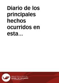 Diario de los principales hechos ocurridos en esta ciudad desde la aprocsimacion[sic] de las tropas de Van-Halen hasta el levantamiento del sitio / por los editores del Sevillano | Biblioteca Virtual Miguel de Cervantes