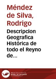 Descripcion Geografica Histórica de todo el Reyno de Portugal | Biblioteca Virtual Miguel de Cervantes