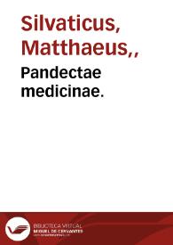 Pandectae medicinae. | Biblioteca Virtual Miguel de Cervantes