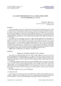 El coste energético de la desalinización en el Programa A.G.U.A. / Alberto del Villar García | Biblioteca Virtual Miguel de Cervantes
