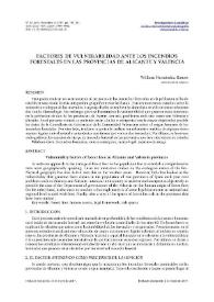 Factores de vulnerabilidad ante los incendios forestales en las provincias de Alicante y Valencia / William Hernández Ramos | Biblioteca Virtual Miguel de Cervantes