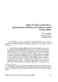 Rojas Zorrilla en Barcelona. Aproximación histórica a la cartelera teatral (1718-1900) / María Teresa Julio | Biblioteca Virtual Miguel de Cervantes